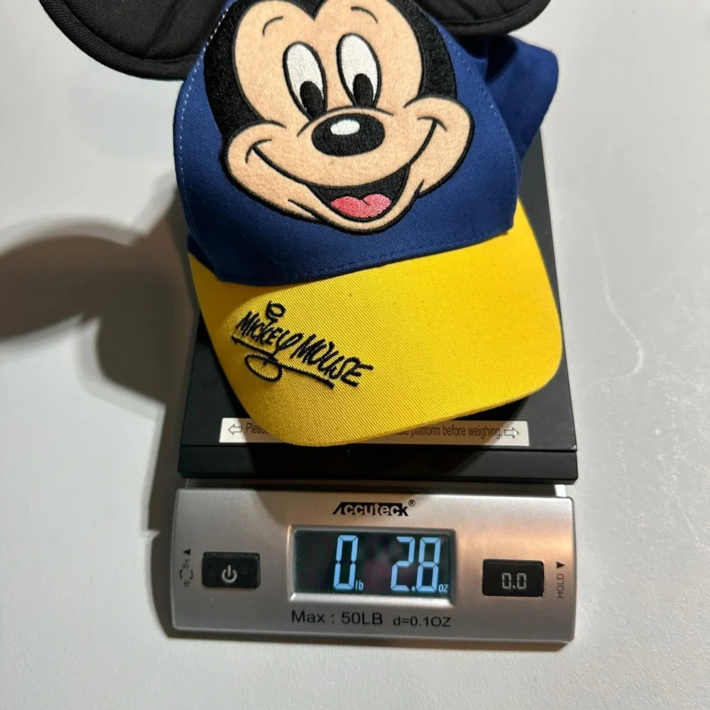 Disney Parks Mickey Mouse Youth Hat Blue Yellow Snapback 3D Ears Disneyland Cap